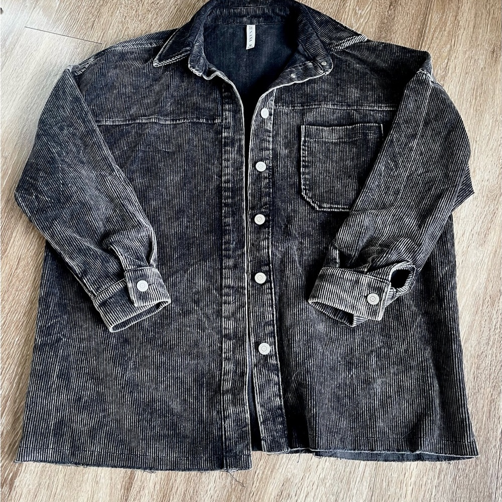 Zenana Outfitters Black Corduroy Jacket